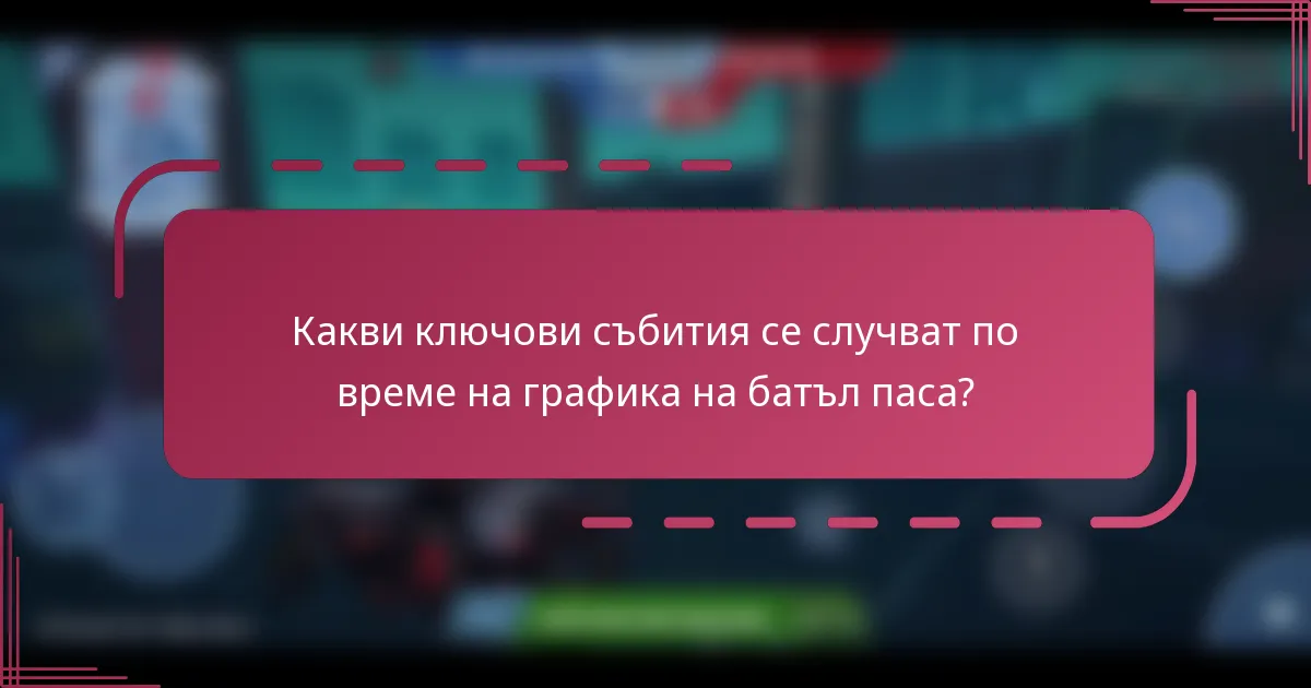 Какви ключови събития се случват по време на графика на батъл паса?