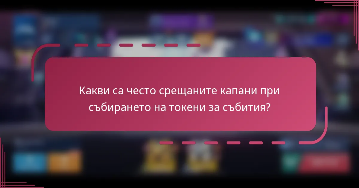 Какви са често срещаните капани при събирането на токени за събития?